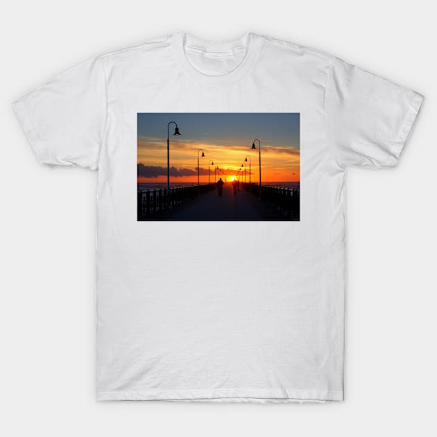 The pier at sunset T-Shirt by annalisa56